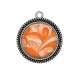Pendentif Cabochon Argent - fond rétro