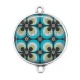 Connecteur Cabochon Argent - rond année 80