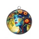 Pendentif Cabochon Argent -  femme arbre de vie