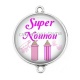 Connecteur Cabochon Argent - super nounou