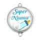 Connecteur Cabochon Argent - super nounou