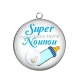 Pendentif Cabochon Argent - super nounou