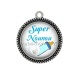 Pendentif Cabochon Argent - super nounou