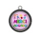Pendentif Cabochon Argent - merci nounou