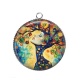 Pendentif Cabochon Argent -  femme arbre de vie