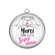 Pendentif Cabochon Argent - merci pour cette super année