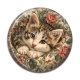 Cabochon Résine - chat fleur
