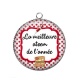 Pendentif Cabochon Argent -  la meilleure atsem de l'année