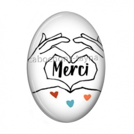 Cabochon Résine Ovale - merci