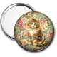 Miroir de poche - chat fleur