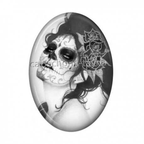 Cabochon Résine Ovale - femme gothique
