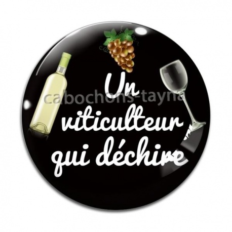 Cabochon Verre - un viticulteur qui déchire