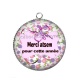 Pendentif Cabochon Argent - Merci atsem pour cette année