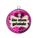 Pendentif Cabochon Argent - une atsem géniale