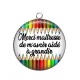 Pendentif Cabochon Argent - merci maitresse de m'avoir aidé à grandir 