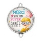 Connecteur Cabochon Argent - merci pour cette super année