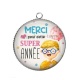 Pendentif Cabochon Argent - merci pour cette super année