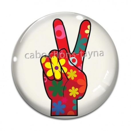 Cabochon Verre - hippie année 70