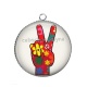 Pendentif Cabochon Argent - hippie année 70