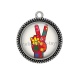 Pendentif Cabochon Argent - hippie année 70