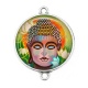 Connecteur Cabochon Argent - bouddha