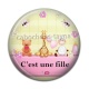 Cabochon Résine - c'est une fille