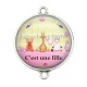 Connecteur Cabochon Argent - c'est une fille