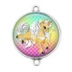 Connecteur Cabochon Argent - licorne