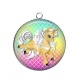 Pendentif Cabochon Argent - licorne