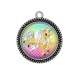 Pendentif Cabochon Argent - licorne