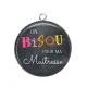 Pendentif Cabochon Argent - un bisou pour ma maîtresse