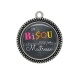 Pendentif Cabochon Argent - un bisou pour ma maîtresse