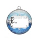 Pendentif Cabochon Argent - votre texte ou prénom