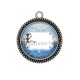 Pendentif Cabochon Argent - votre texte ou prénom