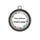 Pendentif Cabochon Argent -  votre prénom ou texte
