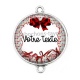 Connecteur Cabochon Argent - votre texte ou prénom