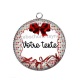 Pendentif Cabochon Argent - votre texte ou prénom