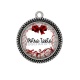 Pendentif Cabochon Argent - votre texte ou prénom