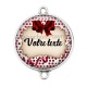 Connecteur Cabochon Argent - votre texte ou prénom