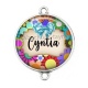 Connecteur Cabochon Argent - votre texte ou prénom