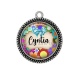 Pendentif Cabochon Argent - votre texte ou prénom