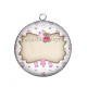 Pendentif Cabochon Argent - votre prévotre texte ou prénomnom