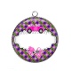 Pendentif Cabochon Argent - votre texte ou prénom