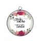 Pendentif Cabochon Argent - votre texte ou prénom