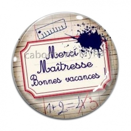 Cabochon Verre - merci maîtresse