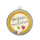 Pendentif Cabochon Argent - Merci maîtresse