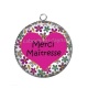 Pendentif Cabochon Argent - Merci maîtresse