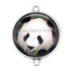 Connecteur Cabochon Argent - panda
