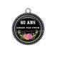 Pendentif Cabochon Argent - anniversaire 60 ans même pas peur