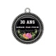 Pendentif Cabochon Argent - anniversaire 30 ans même pas peur